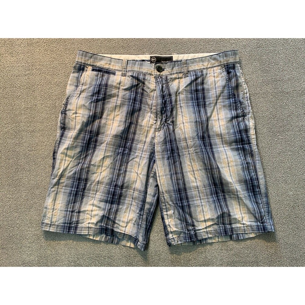 Weatherproof Shorts Mens Size 38 Cotton Plaid Blue